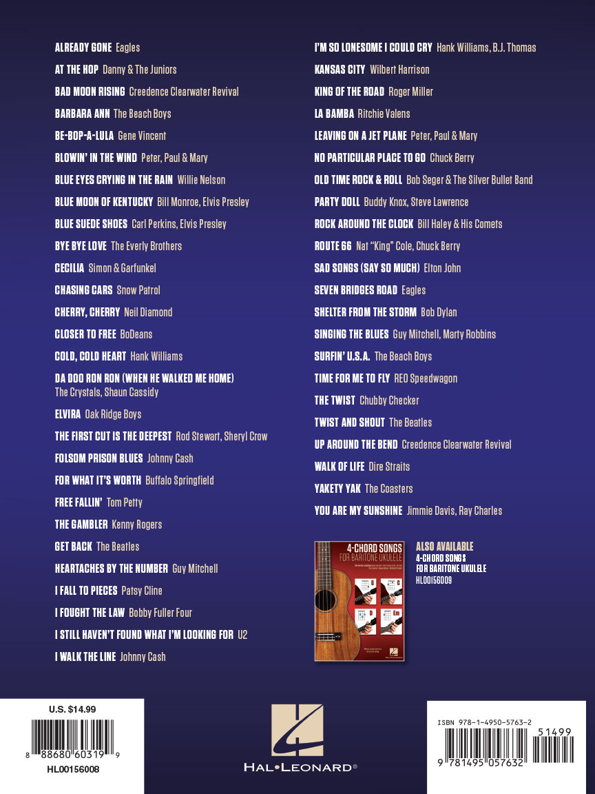 3Chord Songs for Baritone Ukulele (GCD) Melody