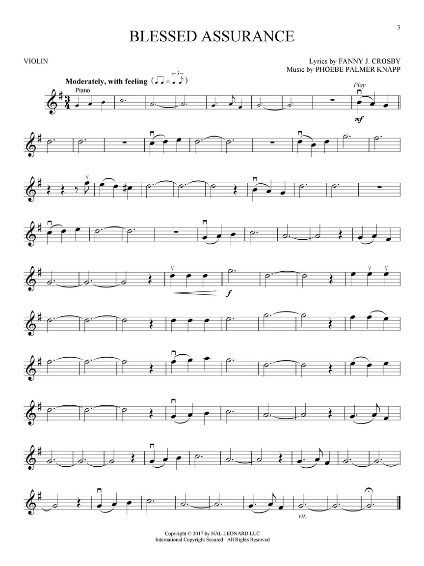 Gospel Hymns for Violin Instrumental PlayAlong (Violin) Book