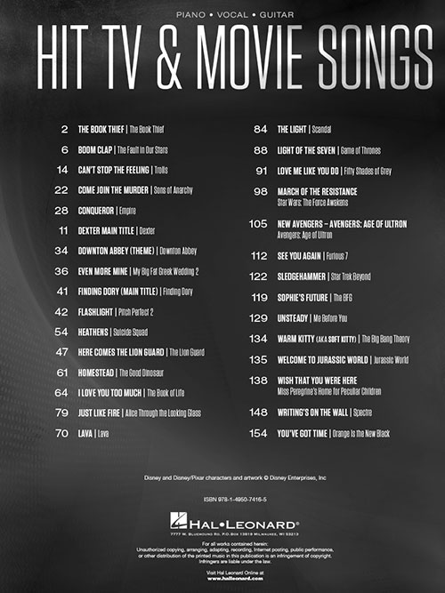 Hit TV & Movie Songs Willis Music Store