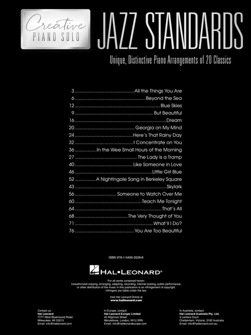 Jazz Standards Sheet Music (SKU: 00283317) - Stanton's Sheet Music