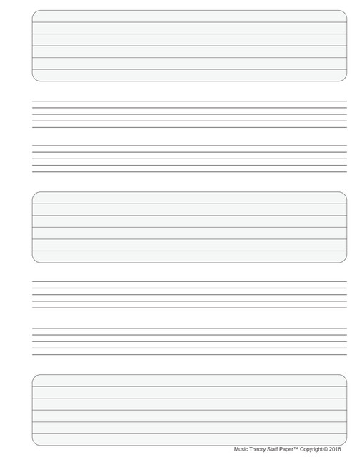 Music Theory Staff Paper Manuscript Paper with Keyboard Layout and ...