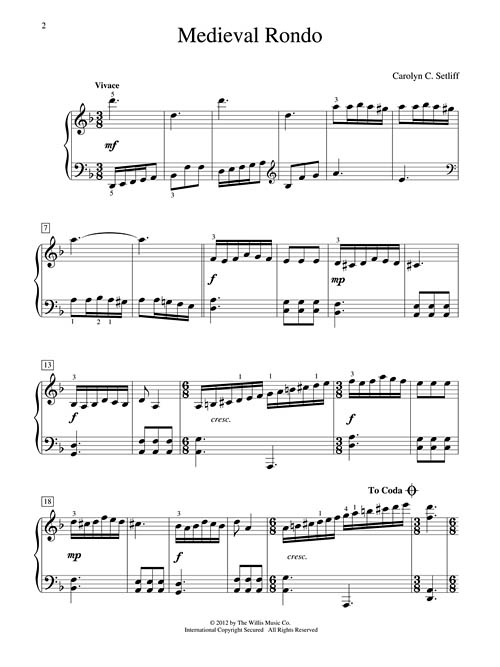 Medieval Rondo Early Intermediate Level - Willis Music Store