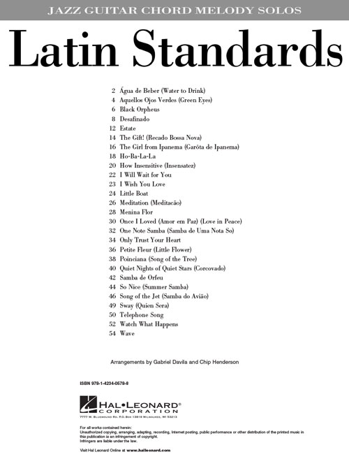 Latin Standards Willis Music Store