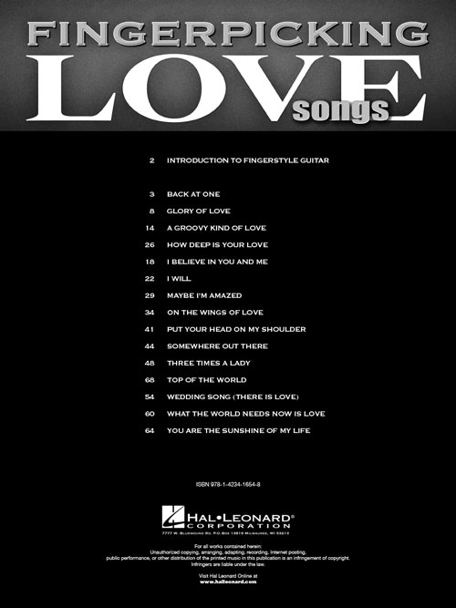 Fingerpicking Love Songs Willis Music Store