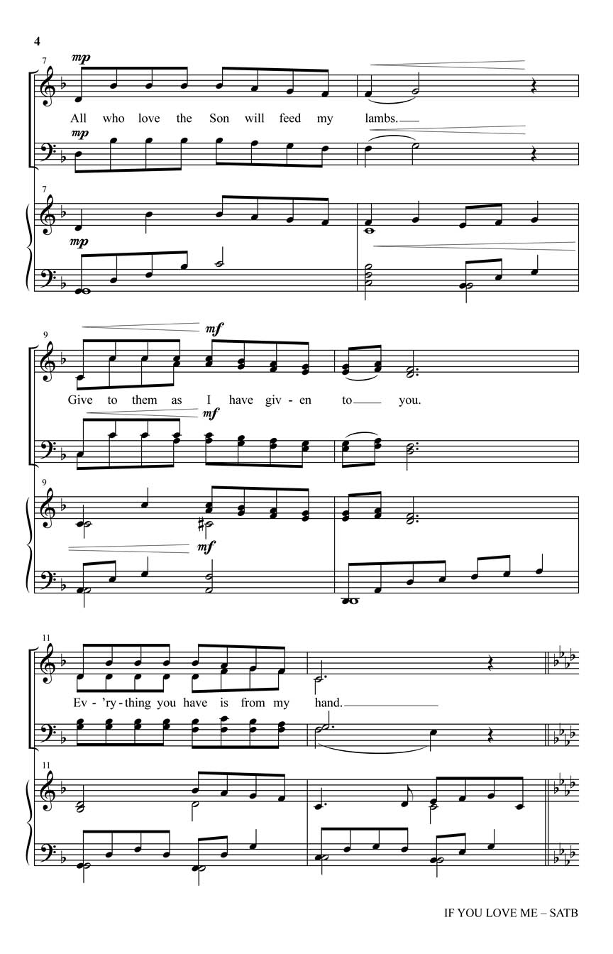 If you love me feed my sheep sheet music by john purifoy sku