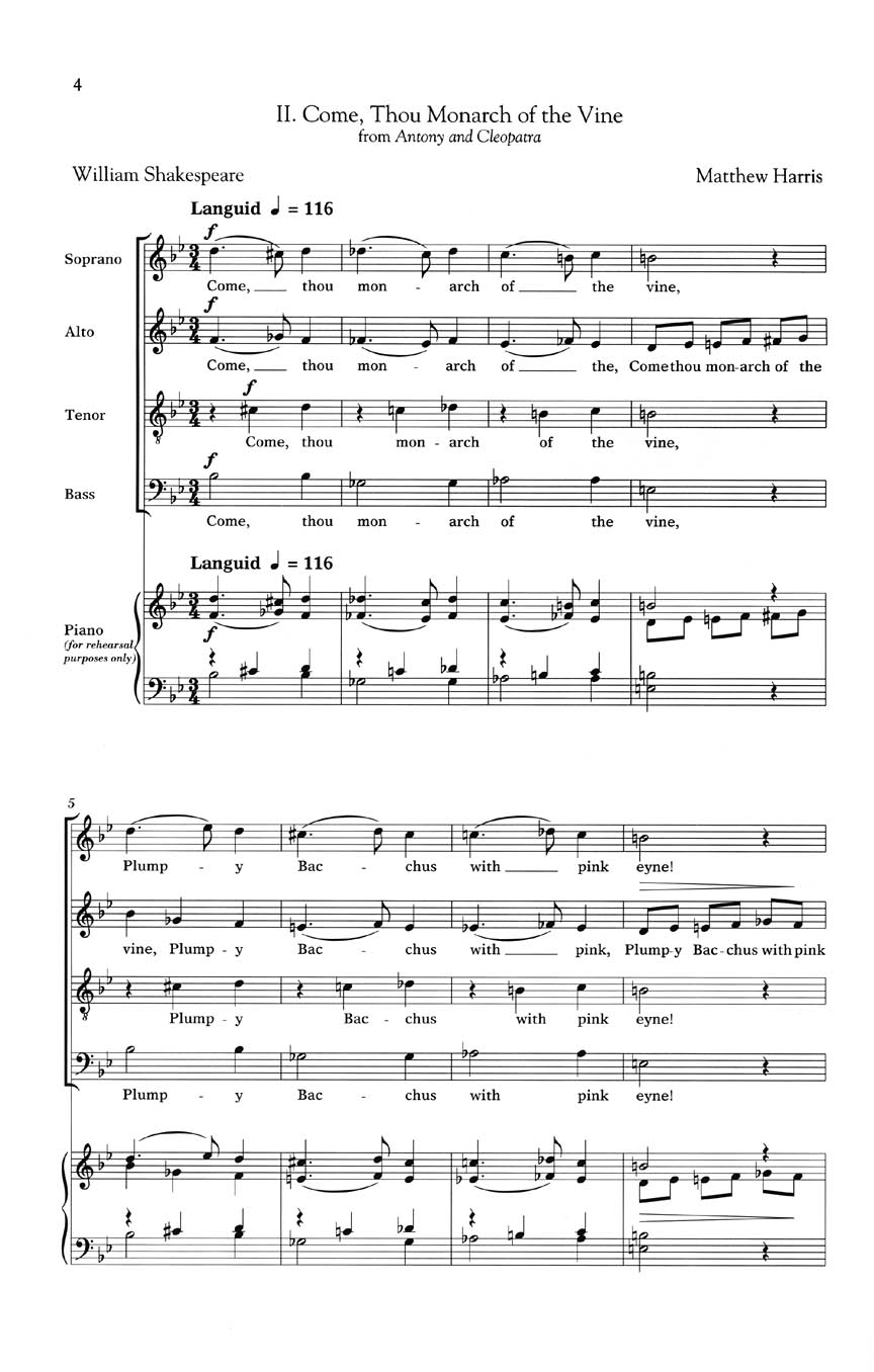 Come, Thou Monarch of the Vine Sample Page 1