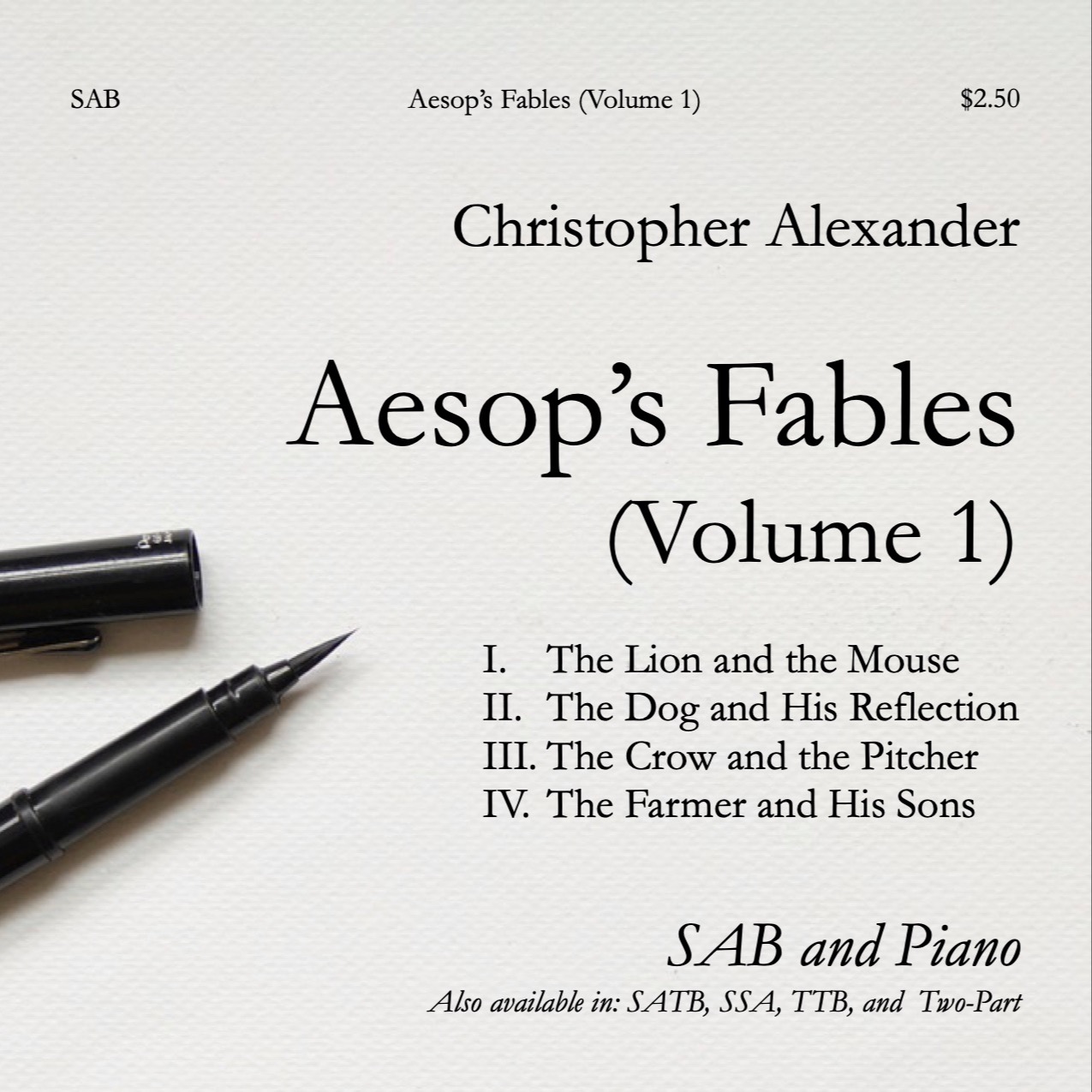 Cover Art for "Aesop's Fables (Volume 1) (SAB)" by Christopher Alexander