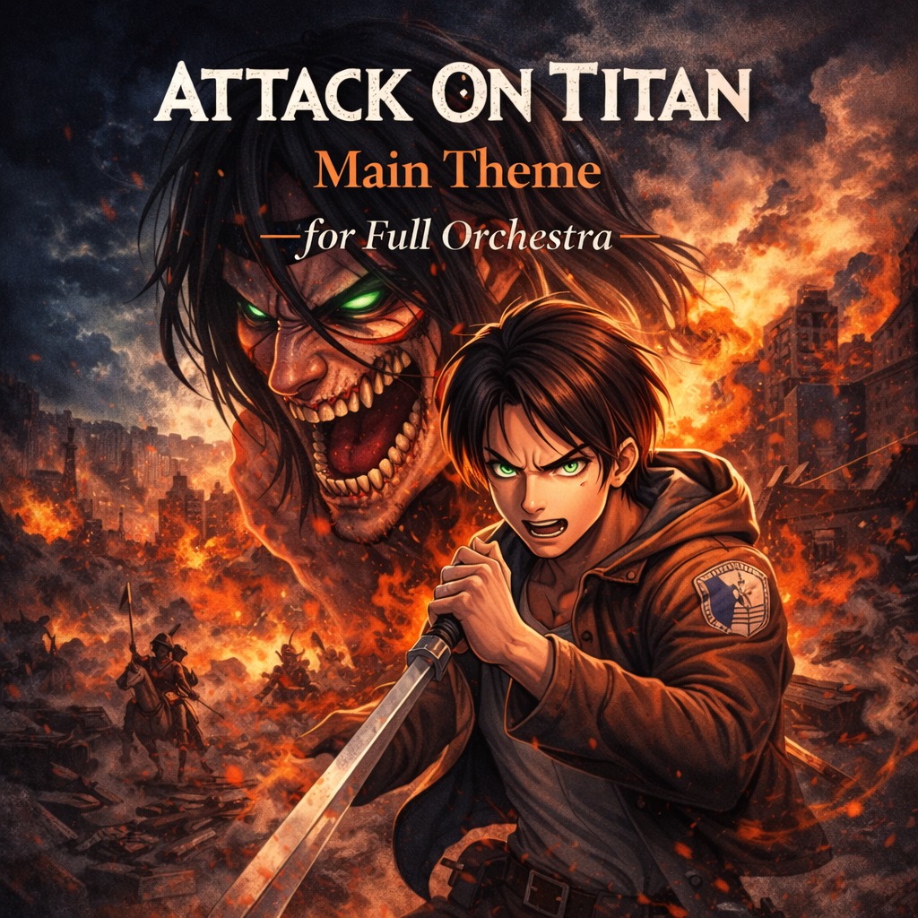 Attack On Titan (arr. Ajlan Akyüz) by Hiroyuki Sawano Full Orchestra (进击的巨人 管弦乐团版) 封面