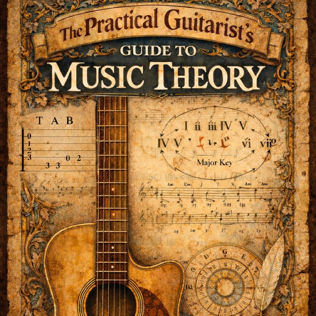 Cover Art for "The Practical Guitarist's Guide to Music Theory" by Brian Streckfus