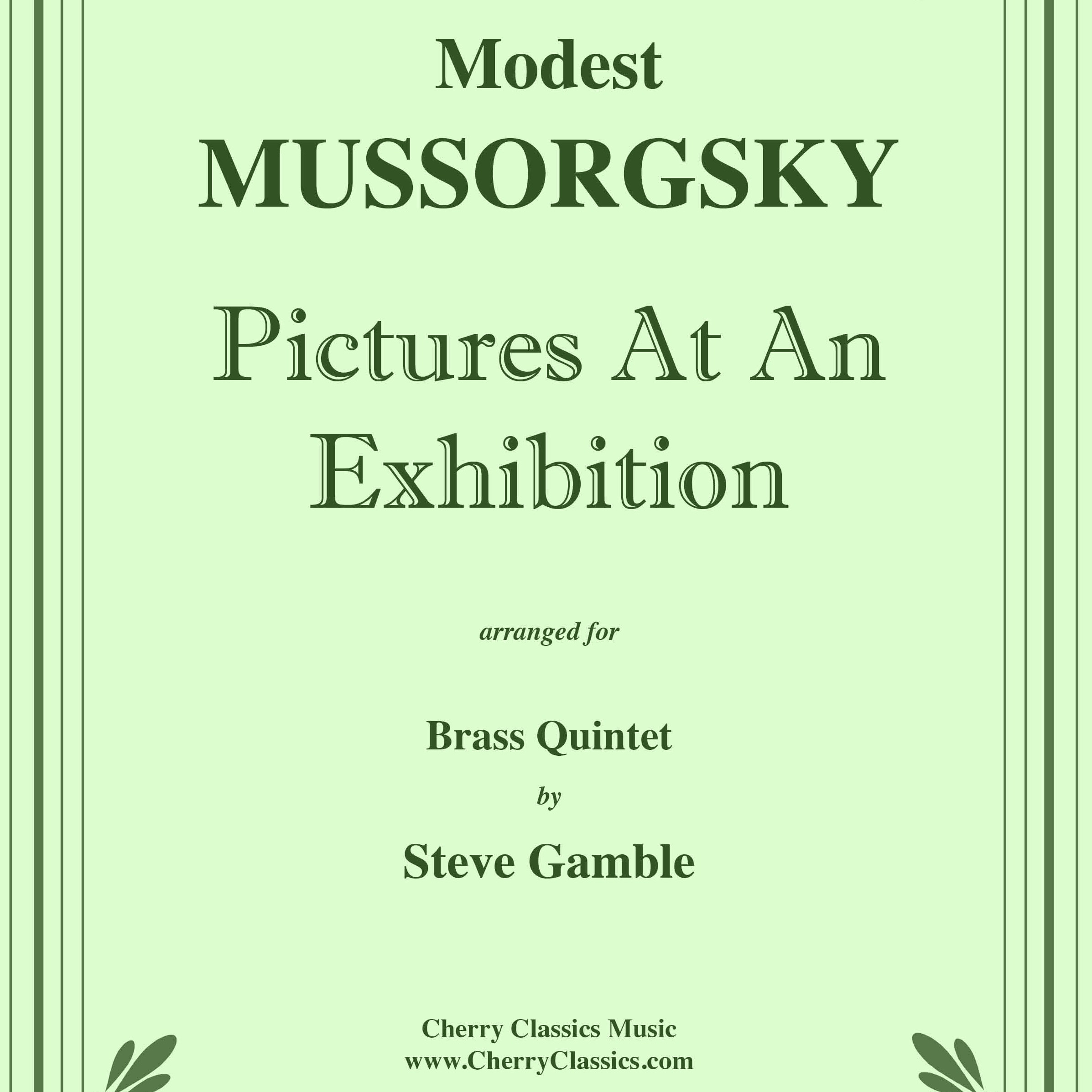 Cover Art for "Pictures At And Exhibition for Brass Quintet (arr. Gamble, Steve)" by Mussorgsky, Modest