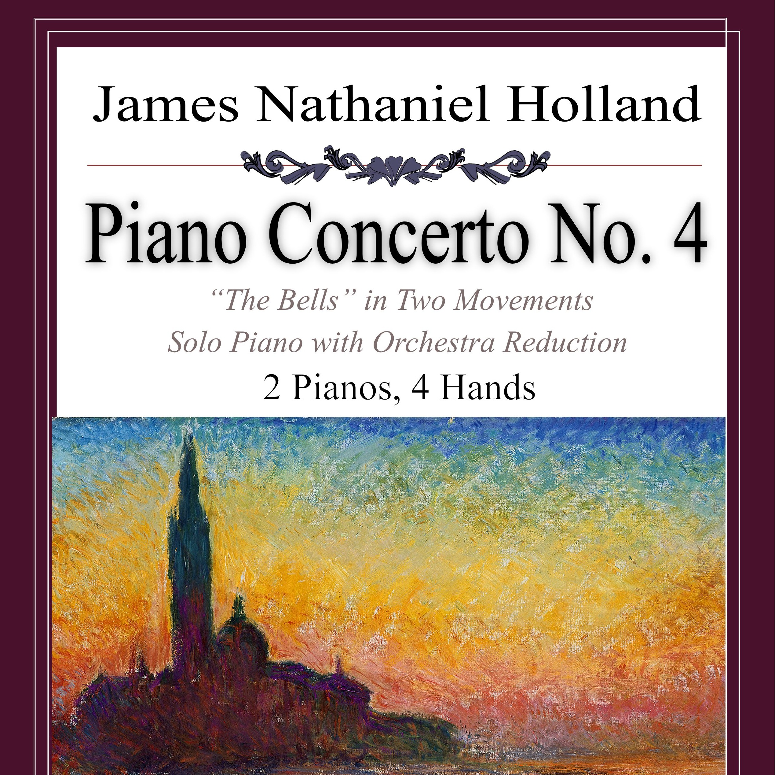 Abdeckung für "Piano Concerto No. 4 "The Bells" 2 Pianos, 4 Hands" von James Nathaniel Holland