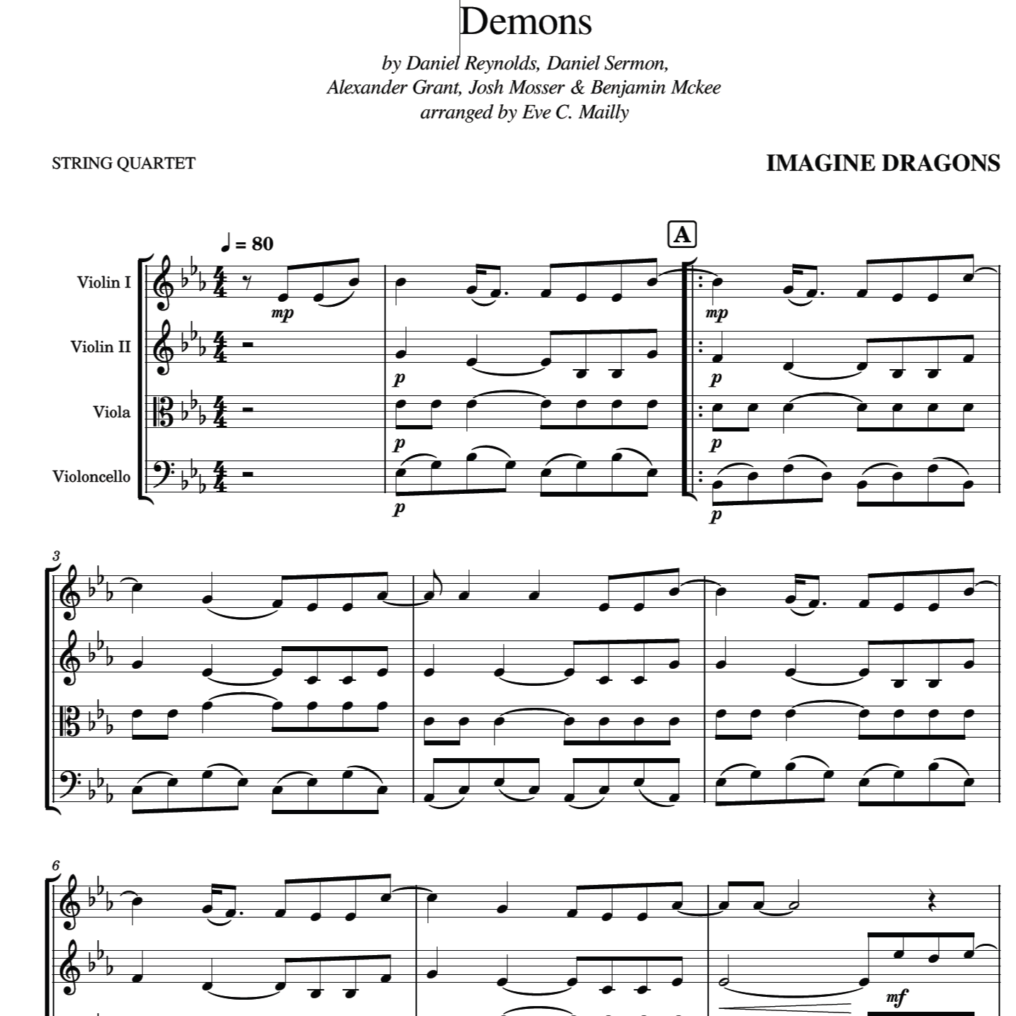 Abdeckung für "Demons (arr. Eve C. Mailly - Zene Strings)" von Imagine Dragons