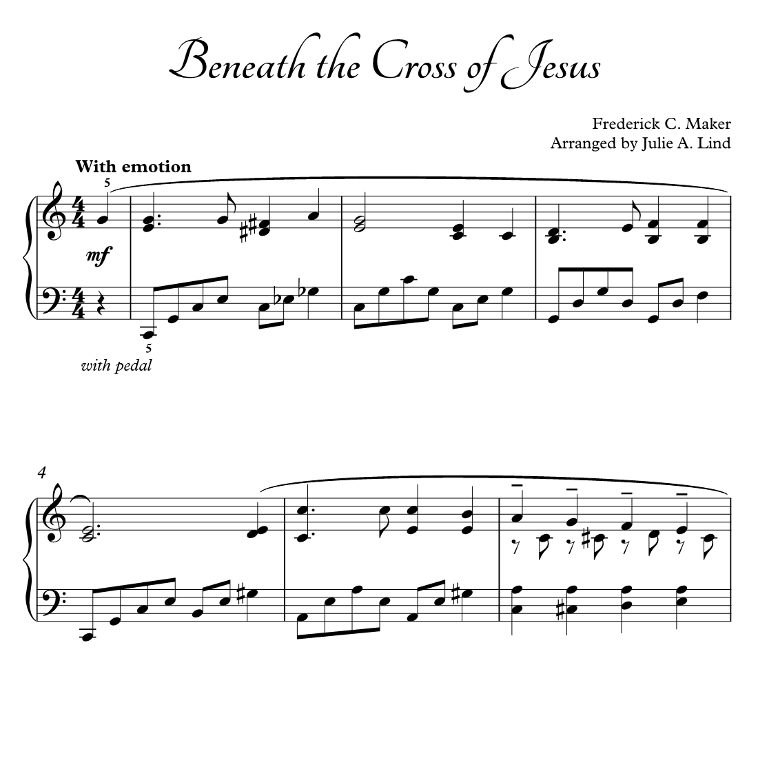 Couverture pour "Beneath the Cross of Jesus (arr. Julie A Lind)" par Julie A Lind
