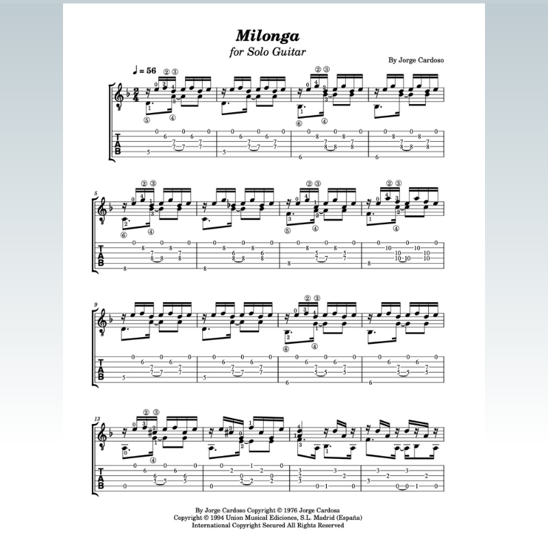 Carátula para "De Milonga (arr. Kenneth Pasciak)" por Jorge Cardoso