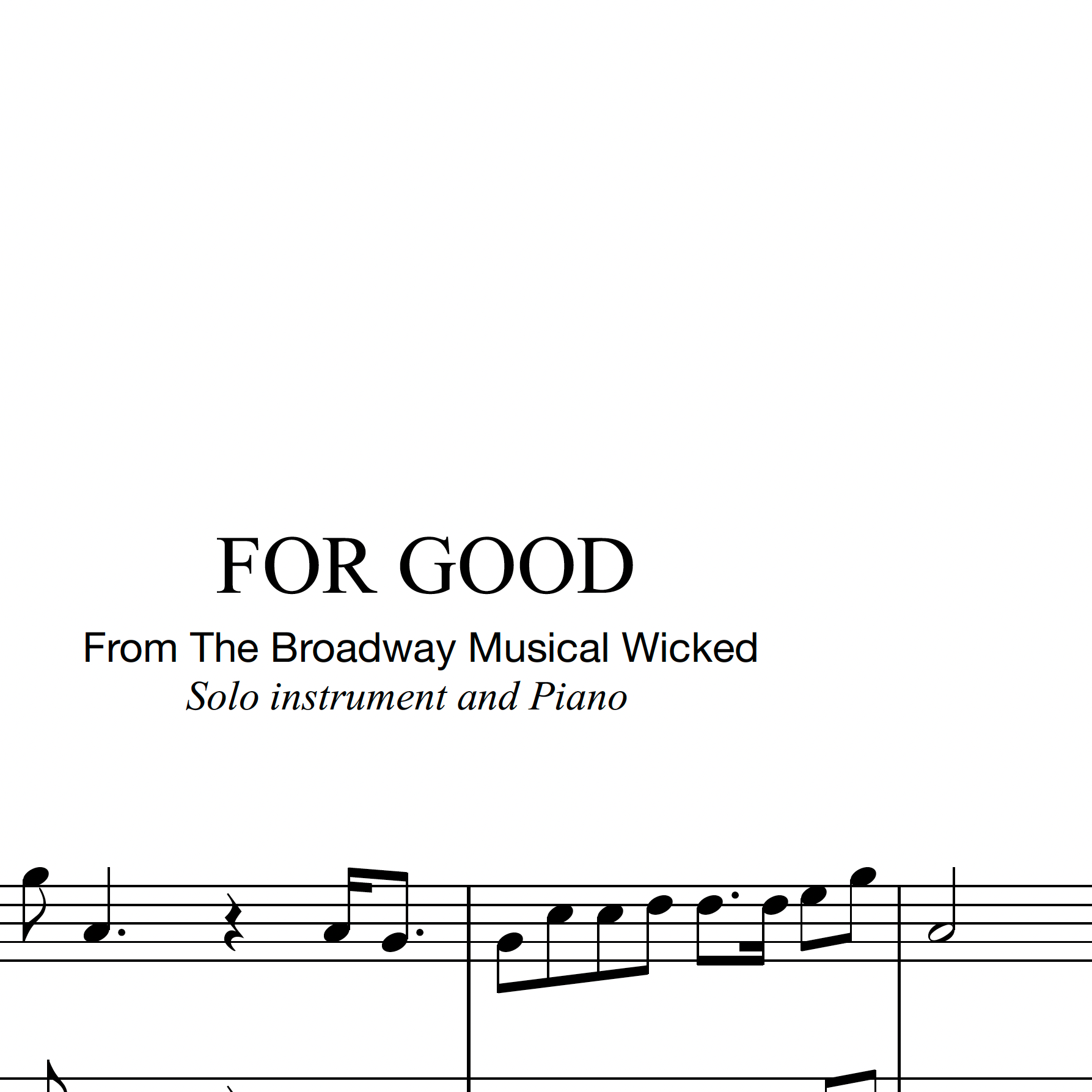 Couverture pour "For Good (arr. Cam Earl)" par Stephen Schwartz