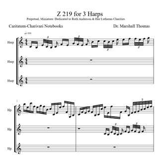 Cover Art for "Z 219 for 3 Harps" by Dr. Marshall Thomas
