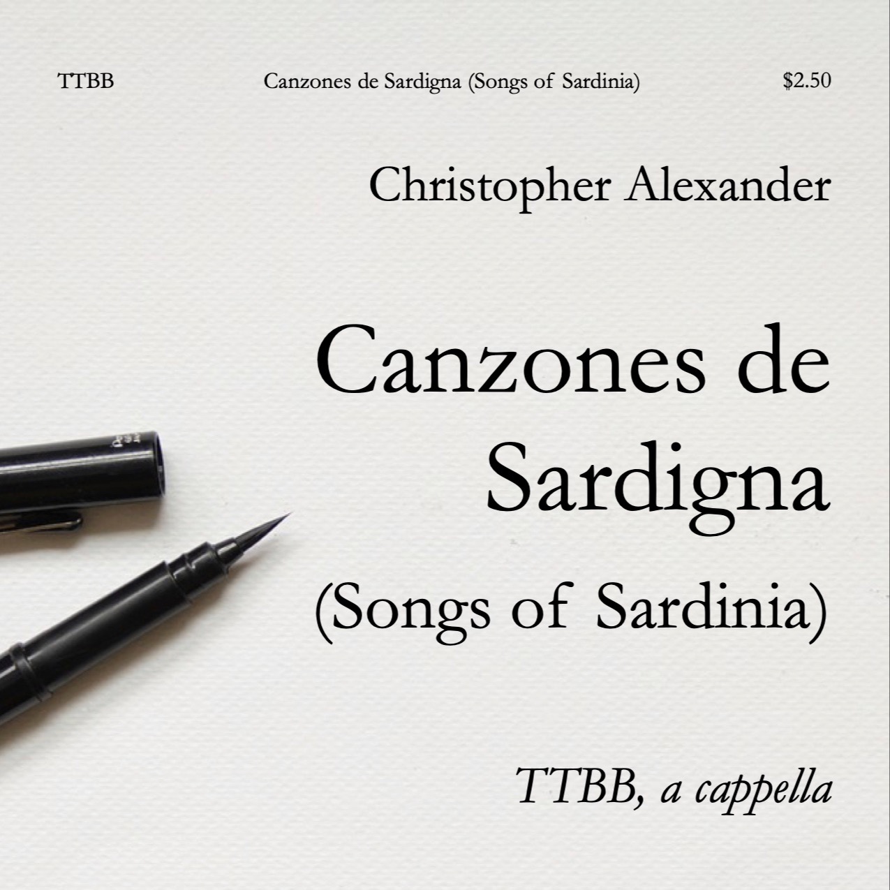 Cover Art for "Canzones de Sardigna (Songs of Sardinia)" by Christopher Alexander
