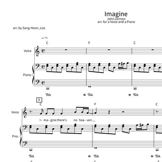 Cover Art for "Imagine (arr. Sang-Hoon, Lee.)" by John Lennon And The Plastic Ono Band