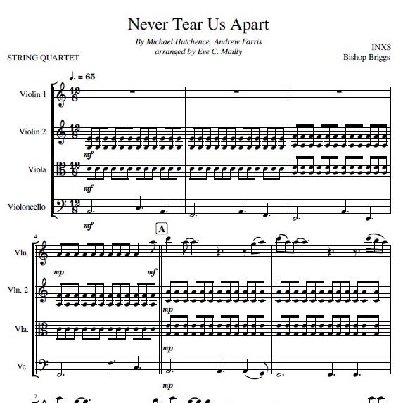 Couverture pour "Never Tear Us Apart (arr. Eve C. Mailly - Zene Strings)" par INXS