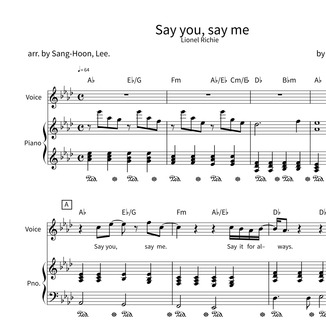 Carátula para "Say You, Say Me (arr. Sang-Hoon, Lee.)" por Lionel Richie