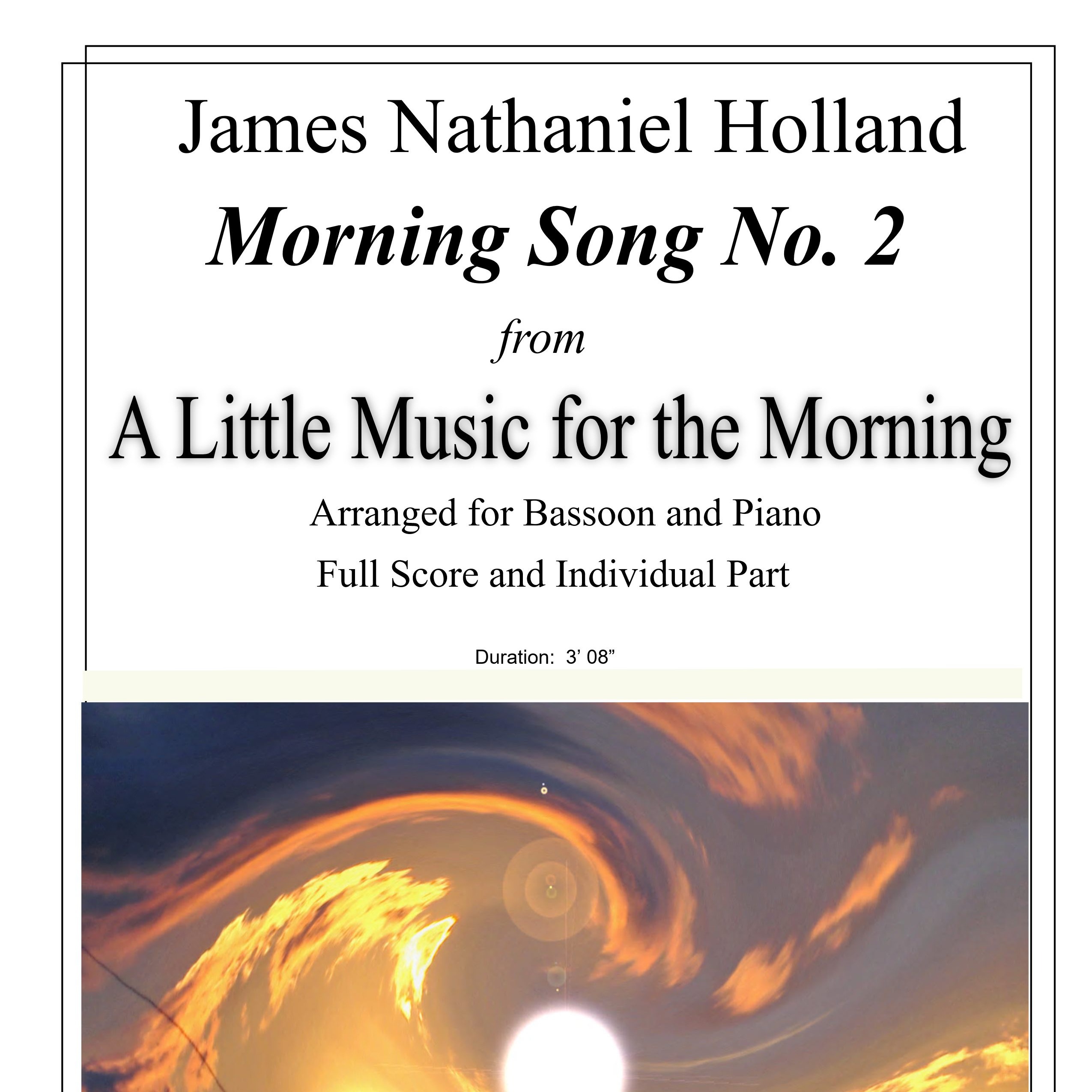 Cover Art for "Morning Song No 2 from A Little Music for the Morning for Bassoon and Piano" by James Nathaniel Holland