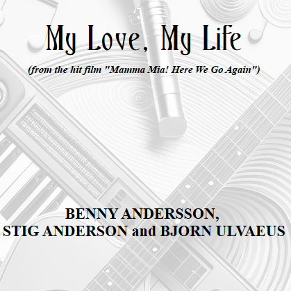 Cover Art for "My Love My Life (arr. Mike Lyons)" by ABBA