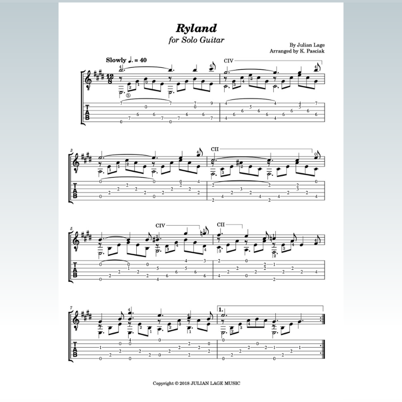 Carátula para "Ryland (arr. Kenneth Pasciak)" por Julian Lage