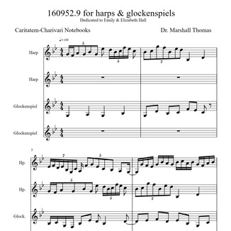 Abdeckung für "160952.9 for harps & glockenspiels" von Celebrity Chamber Players