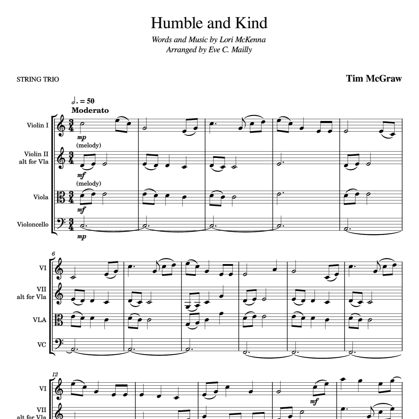 Cover Art for "Humble And Kind (arr. Eve C. Mailly - Zene Strings)" by Tim McGraw