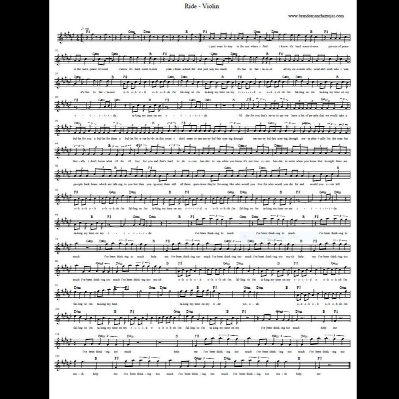 Couverture pour "Ride - Guitar Tab" par BSR