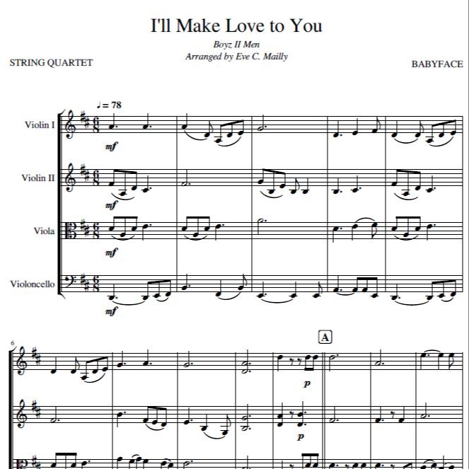 Cover Art for "I'll Make Love To You (arr. Eve C. Mailly - Zene Strings)" by Boyz Ii Men
