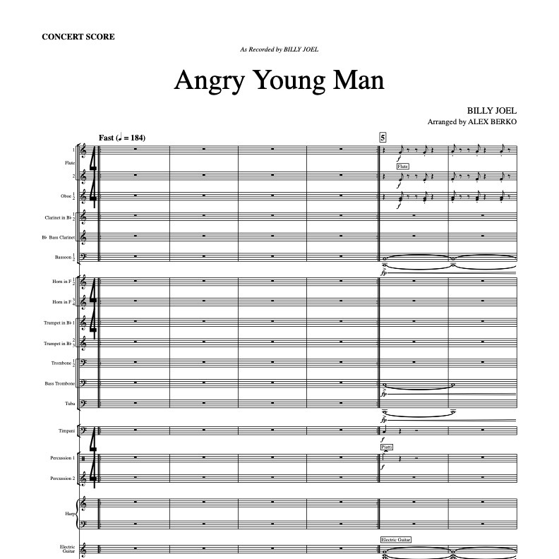 Angry Young Man (arr. Alex Berko) by Billy Joel 管弦乐团 封面