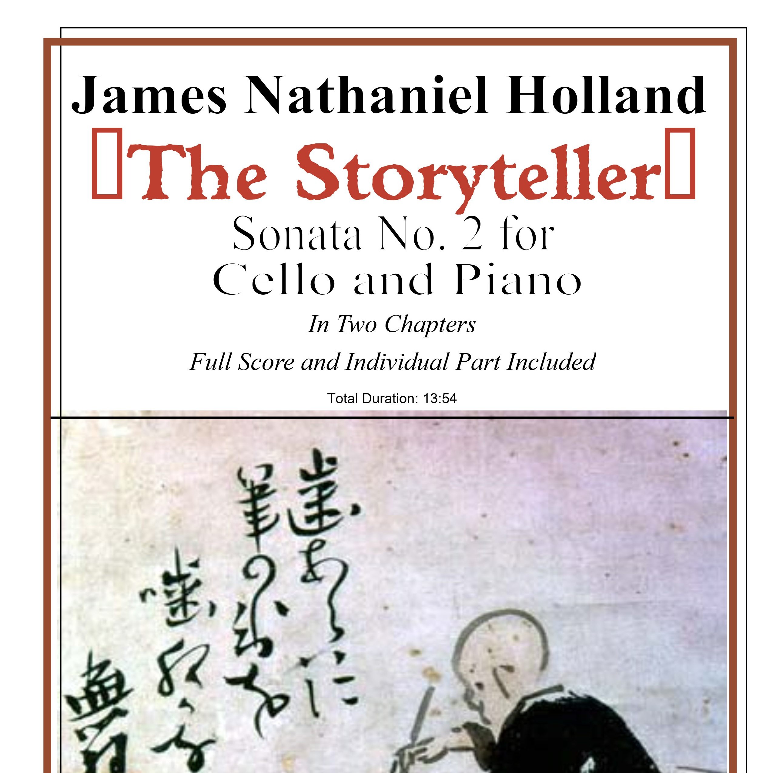 Cover Art for "The Storyteller Sonata No. 2 for Cello and Piano" by James Nathaniel Holland