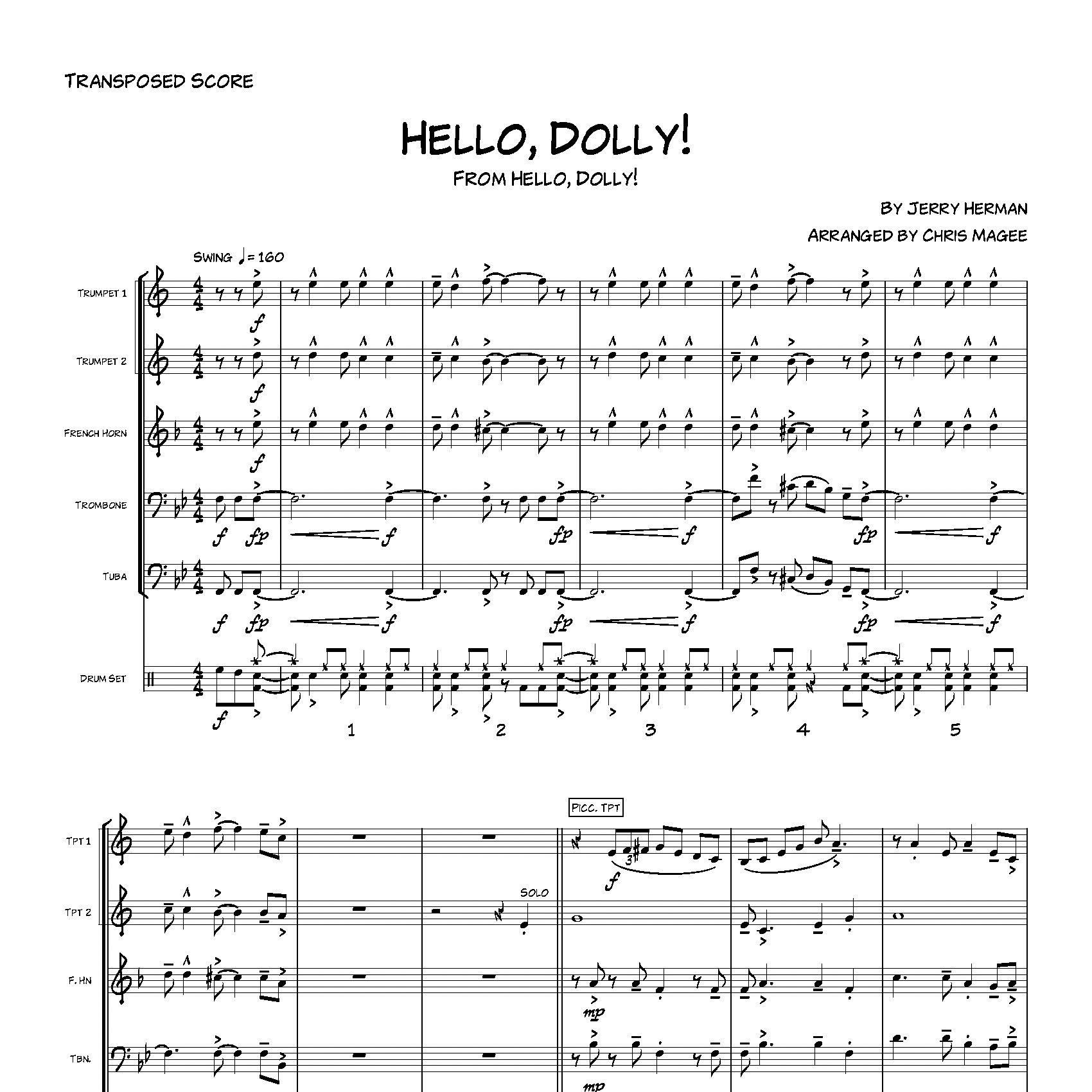 Abdeckung für "Hello, Dolly! (arr. Chris Magee)" von Louis Armstrong
