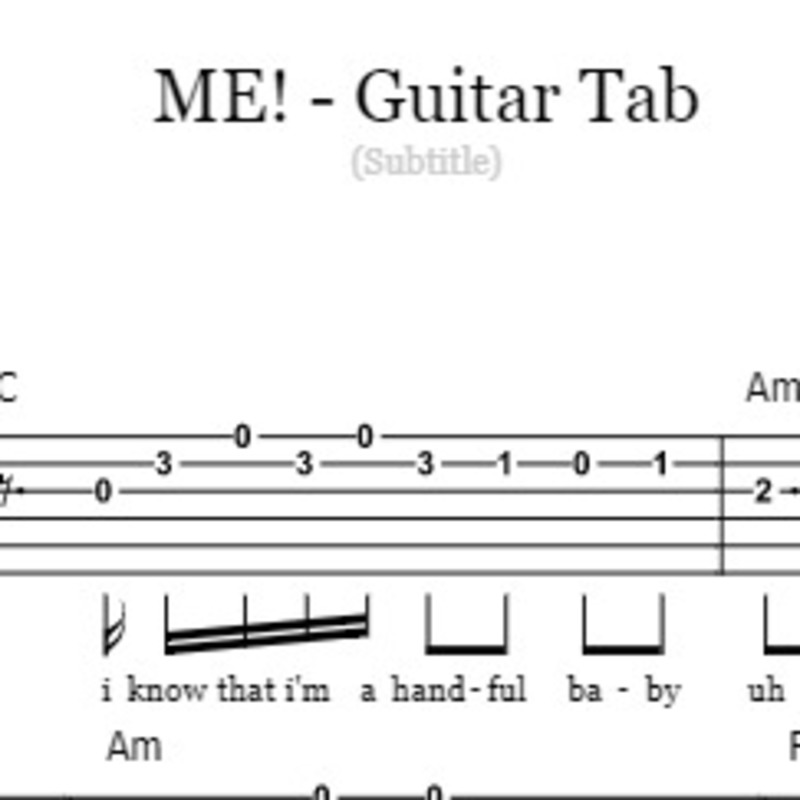 Abdeckung für "ME! - Guitar Tab" von BSR