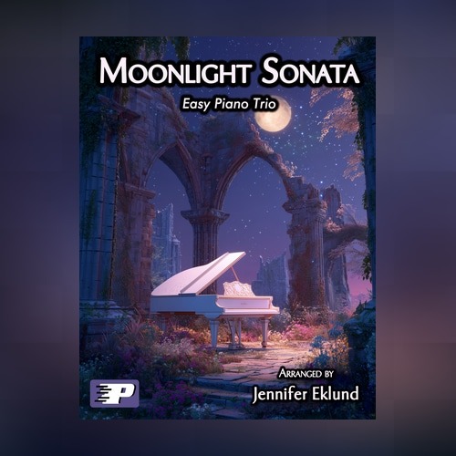 Abdeckung für "Moonlight Sonata (Easy Piano Trio) (arr. Jennifer Eklund)" von Ludwig Van Beethoven