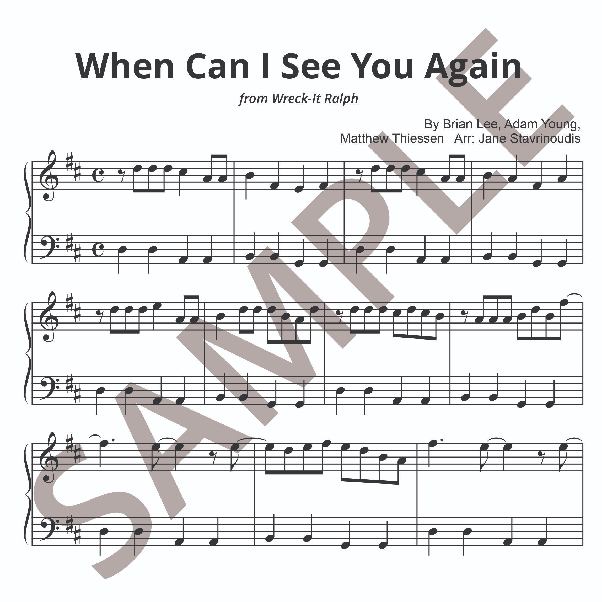 Carátula para "When Can I See You Again? (arr. Jane Stavrinoudis)" por Owl City