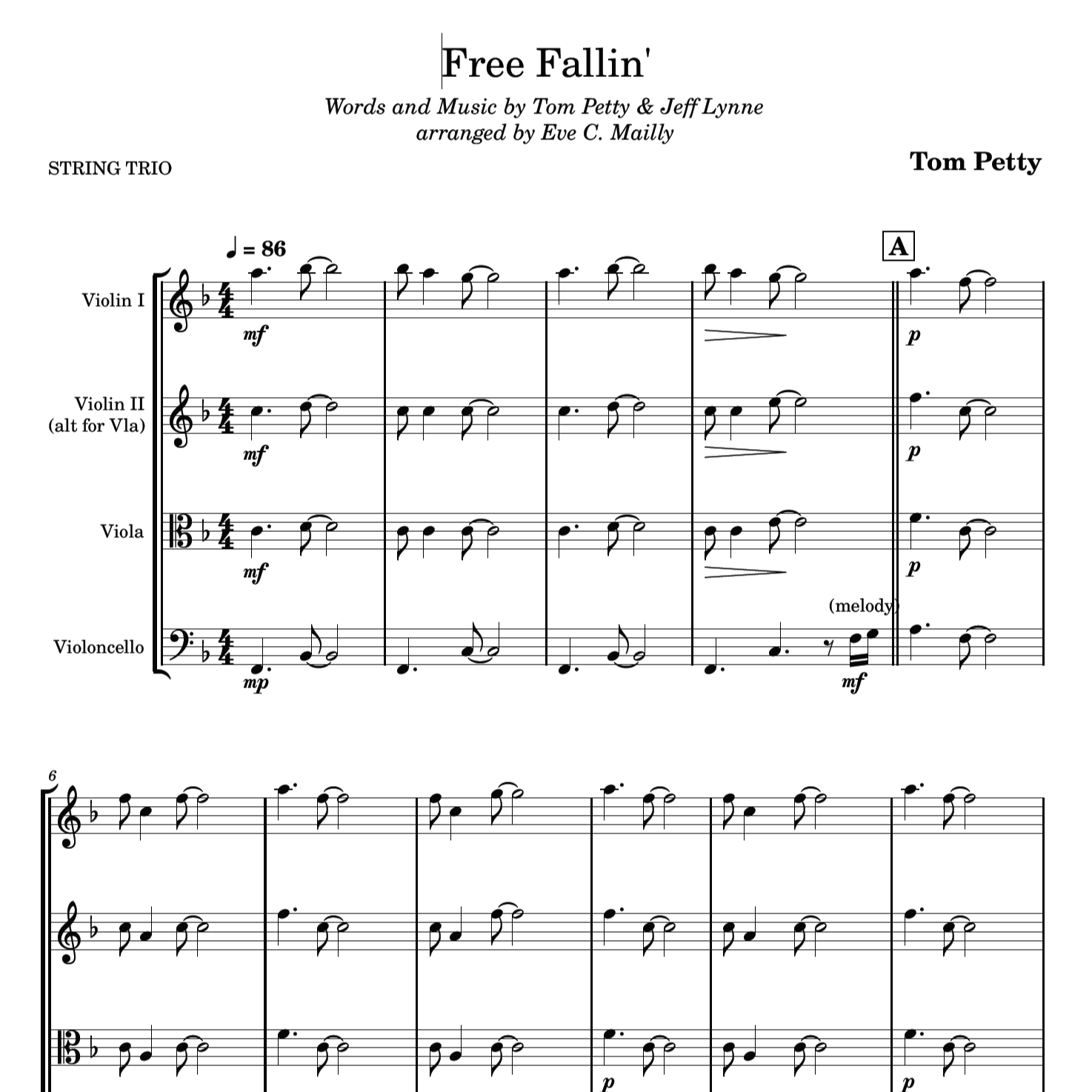 Carátula para "Free Fallin' (arr. Eve C. Mailly - Zene Strings)" por John Mayer