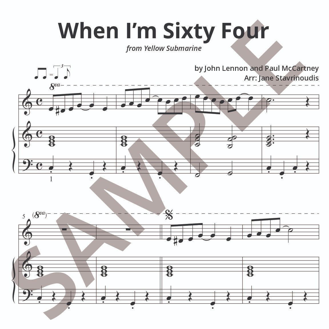 Couverture pour "When I'm Sixty-Four (arr. Jane Stavrinoudis)" par The Beatles