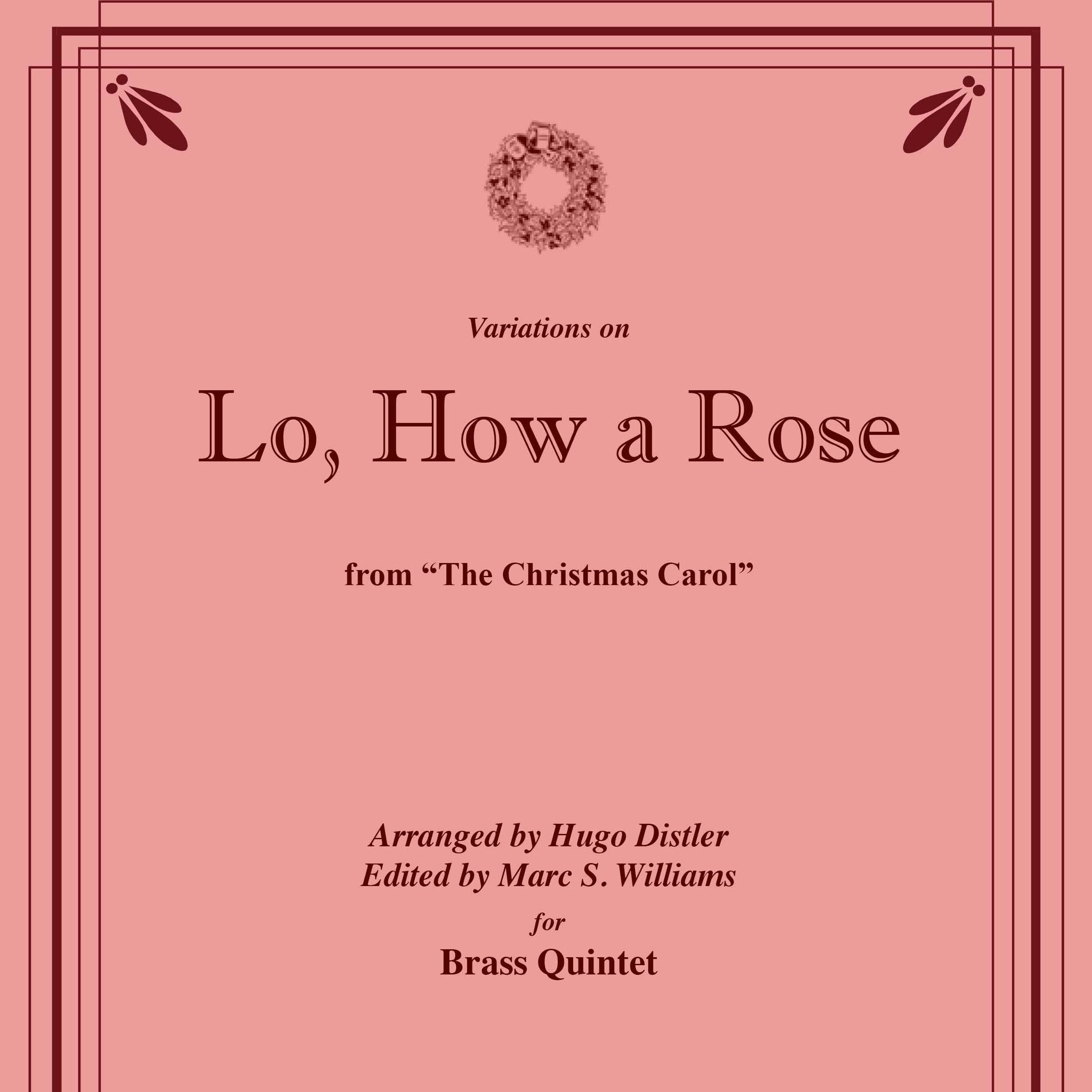 Cover Art for "Variations on Lo, How a Rose for Brass Quintet (arr. Marc S. Williams)" by Anonymous