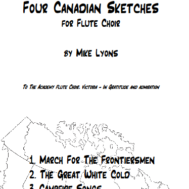 Cover Art for "Four Canadian Sketches (8-part Flute Choir)" by Mike Lyons