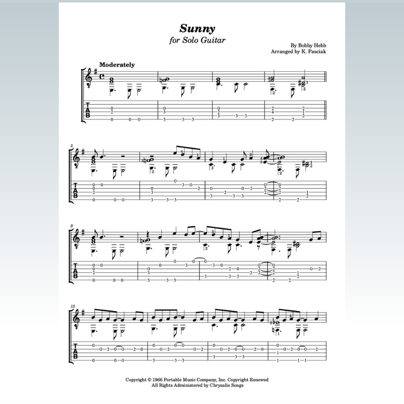 Cover Art for "Sunny (arr. Kenneth Pasciak)" by Pat Martino