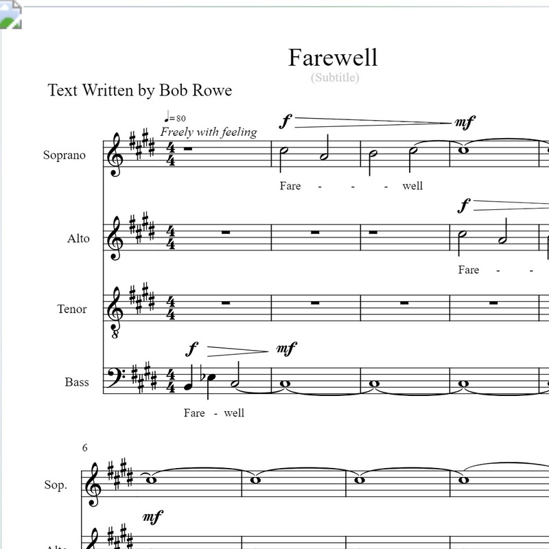 Abdeckung für "Farewell" von Bob Rowe