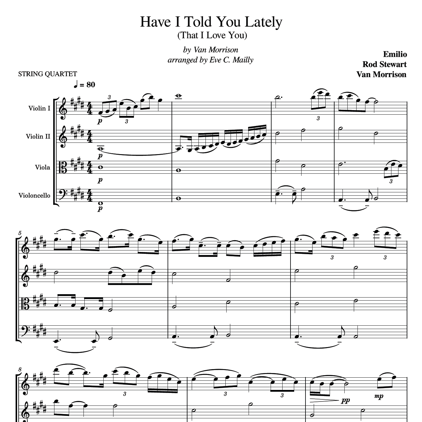 Abdeckung für "Have I Told You Lately (arr. Eve C. Mailly - Zene Strings)" von Emilio