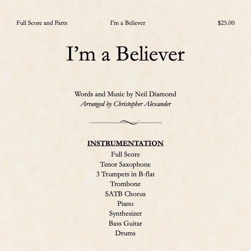 Cover Art for "I'm A Believer (arr. Christopher Alexander)" by Smash Mouth