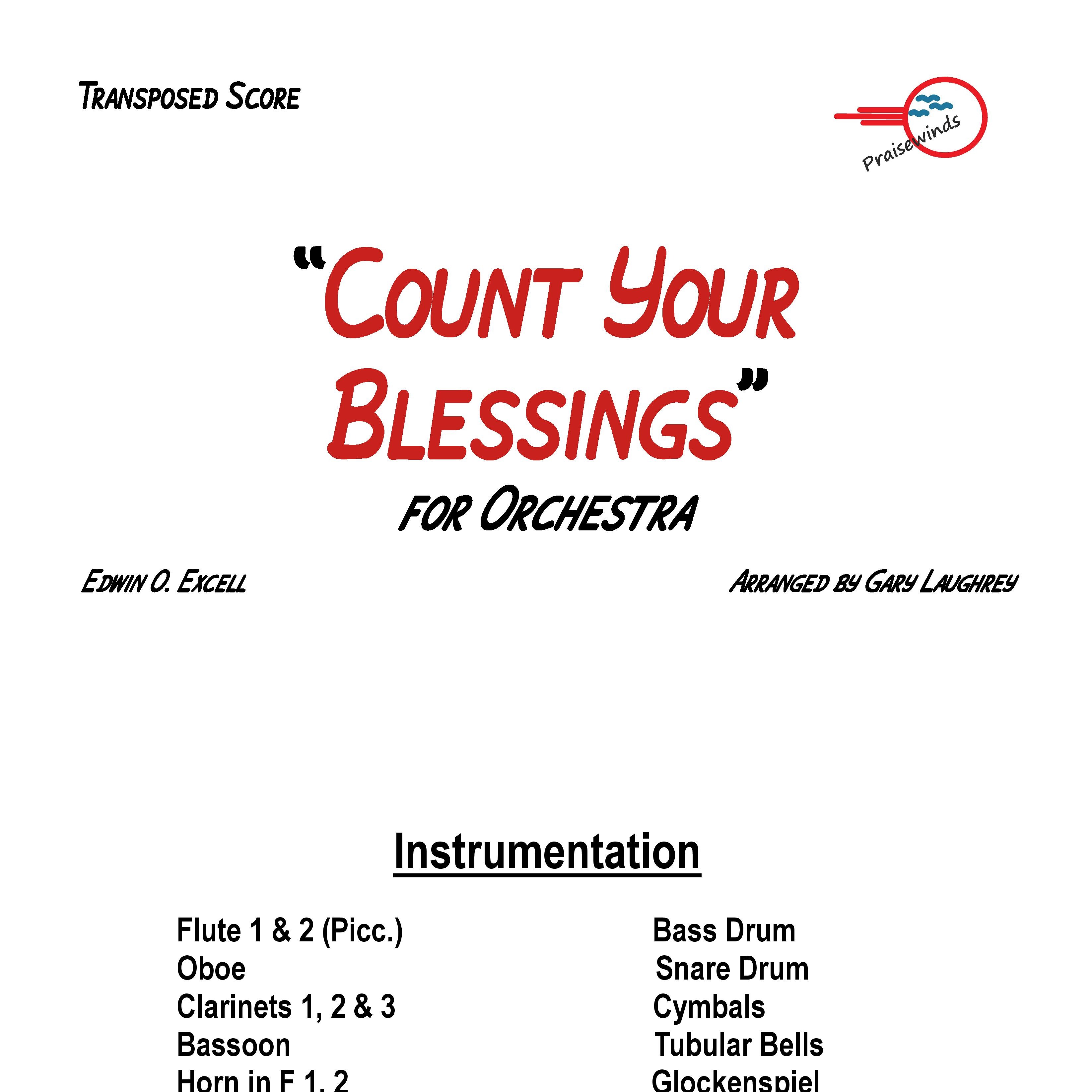Cover Art for "Count Your Blessings (arr. Gary Laughrey)" by Edwin O Excel