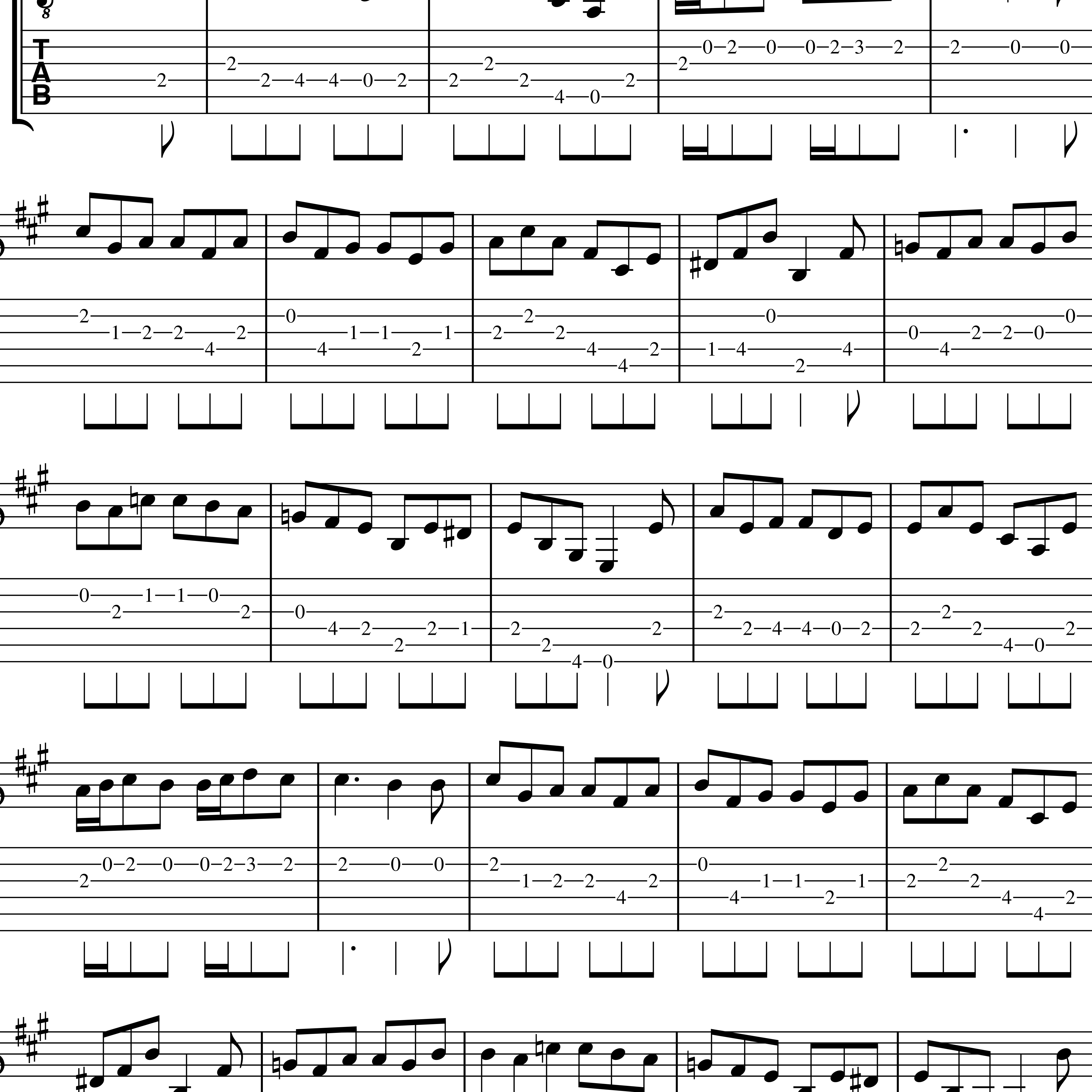 1st Cello Suite Gigue by J.S. Bach Sheet Music for Guitar Tab at Sheet Music Direct