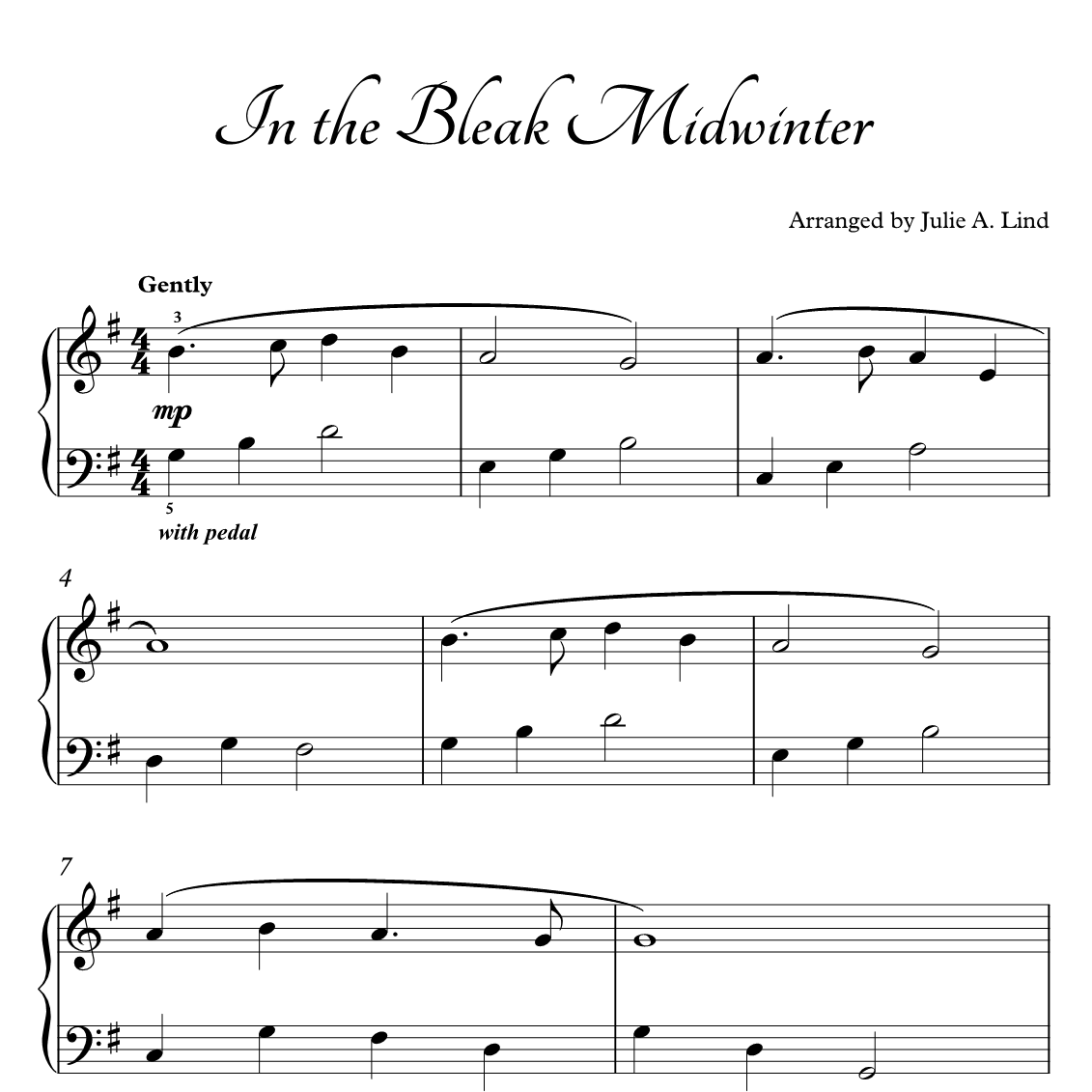 Cover Art for "In the Bleak Midwinter (arr. Julie A Lind)" by Julie A Lind