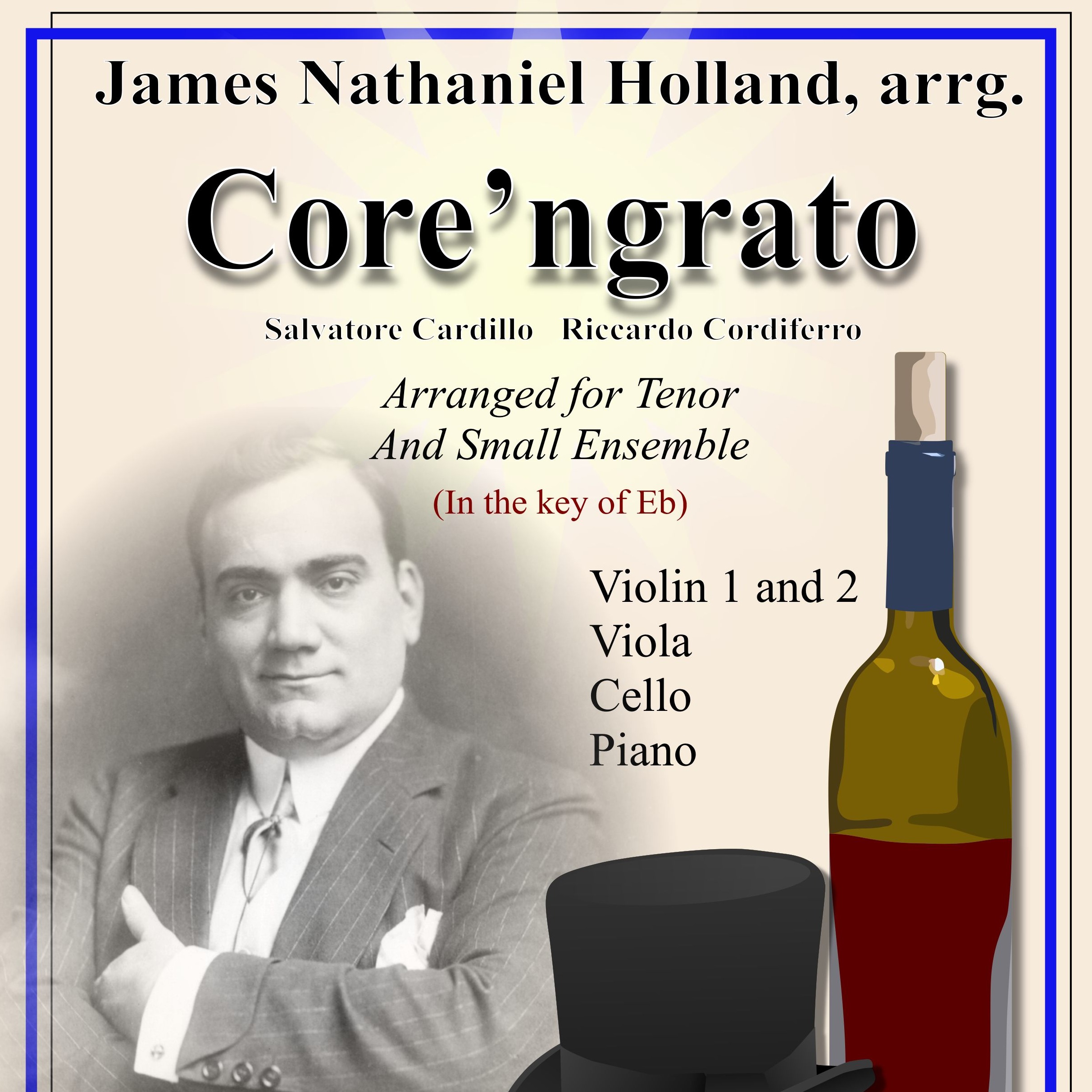 Carátula para "Core ngrato Neapolitan Song Arranged for Tenor and Ensemble in the key of Eb (arr. James Nathaniel Holland)" por Salvatore Cardillo, Riccardo Cordiferro