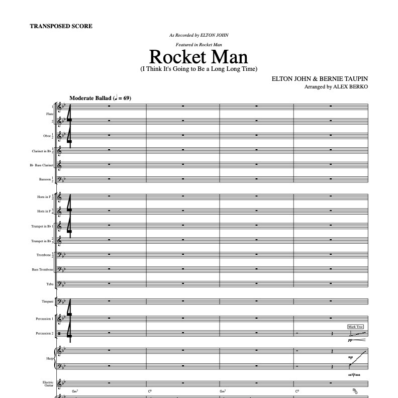 Rocket Man (I Think It's Gonna Be A Long Long Time) (arr. Alex Berko) by Elton John 管弦乐团 封面